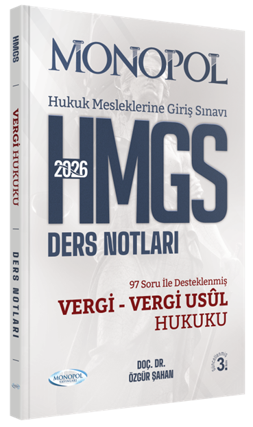 Monopol Yayınları 2026 HMGS Vergi Hukuku Vergi Usul Hukuku Ders Notları Özgür Şahan