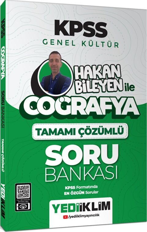 Yediiklim Yayınları 2025 KPSS Genel Kültür Coğrafya Hakan Bileyen İle Tamamı Çözümlü Soru Bankası