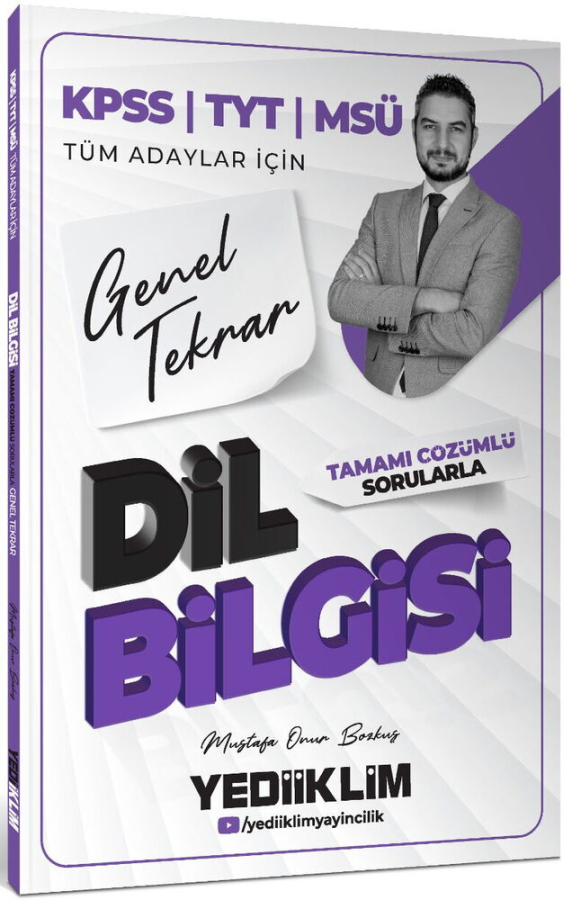 Yediiklim Yayınları 2026 KPSS TYT MSÜ Tüm Adaylar İçin Dil Bilgisi Tamamı Çözümlü Sorularla Genel Tekrar Mustafa Onur Bozkuş