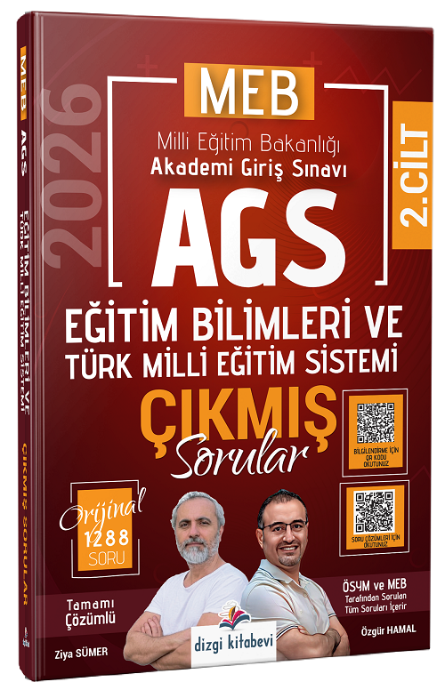 Dizgi Kitap 2026 MEB AGS Tamamı Video Çözümlü Eğitim Bilimleri ve Türk Milli Eğitim Sistemi Çıkmış Sorular 2. Cilt Ziya Sümer Özgür Hamal