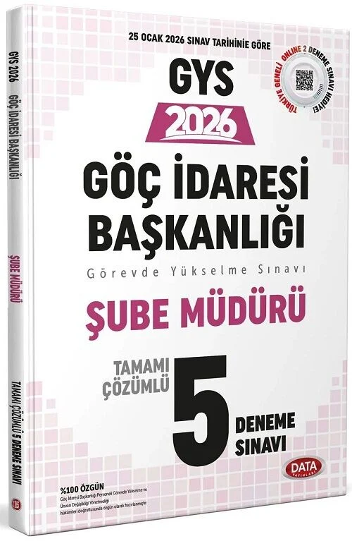 Data 2026 GYS Göç İdaresi Başkanlığı Şube Müdürü 5 Deneme Çözümlü Görevde Yükselme Data Yayınları