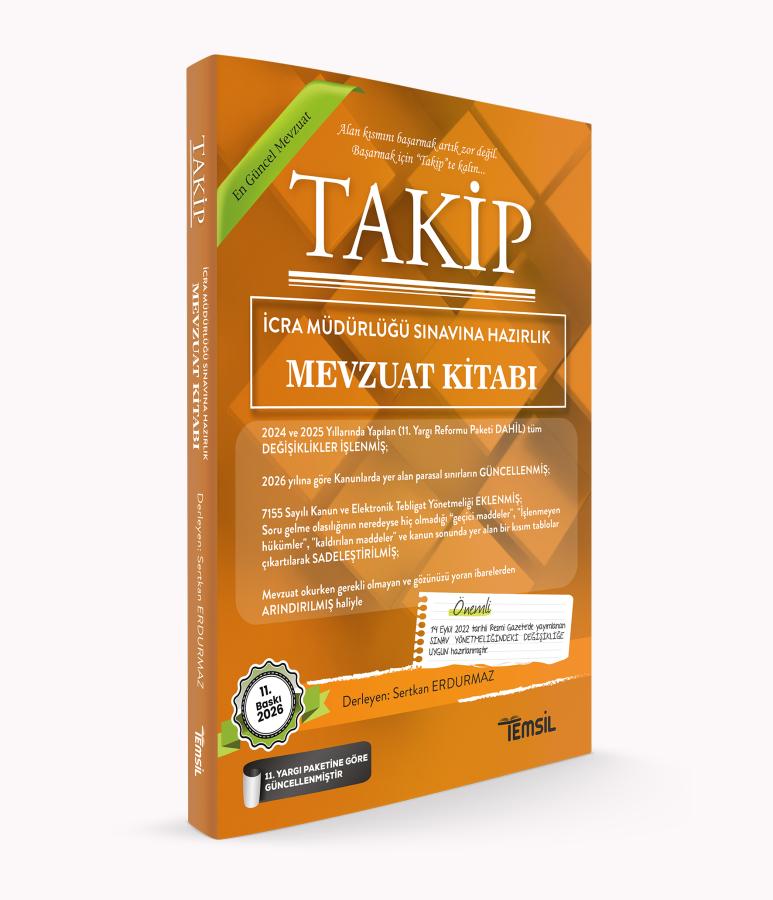 TAKİP İcra Müdürlüğü Sınavlarına Hazırlık Mevzuat Kitabı Temsil Kitap