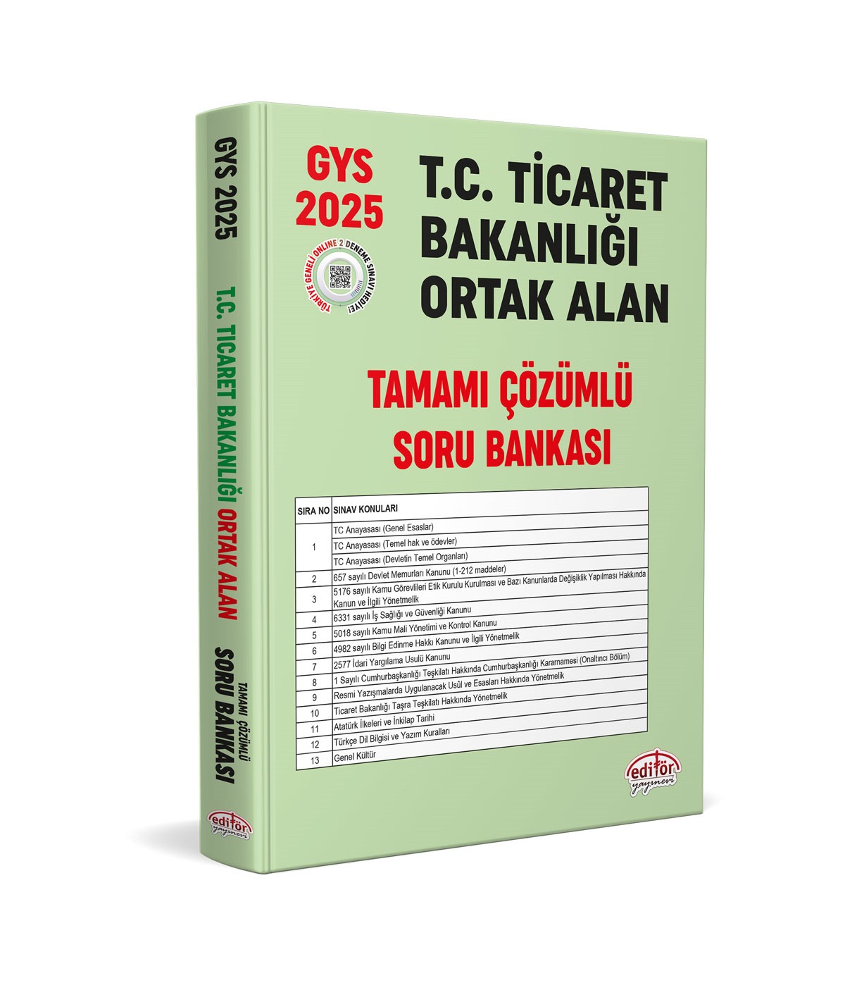 Editör Yayınevi 2025 T.C. Ticaret Bakanlığı Tüm Kadrolar İçin Tamamı Çözümlü Ortak Alan Soru Bankası