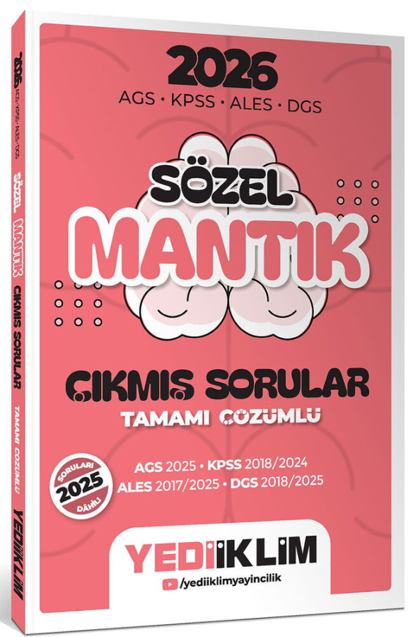 Yediiklim Yayınları 2026 AGS KPSS ALES DGS Sözel Mantık Tamamı Çözümlü Çıkmış Sorular