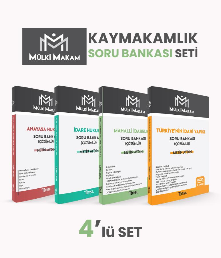 MÜLKÎ MAKAM Kaymakamlık Soru Bankası Seti (4'lü) Metin Aydın Temsil Kitap