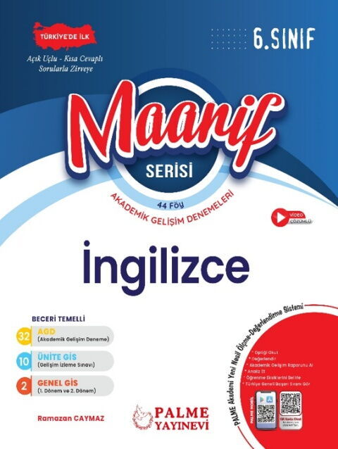 Palme Yayınları 6. Sınıf Maarif Serisi İngilizce Haftalık Deneme Ramazan Caymaz