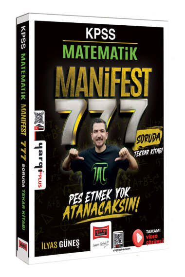 Yargı Yayınları KPSS Matematik Manifest Serisi 777 Soruda Tamamı Video Çözümlü Tekrar Kitabı İlyas Güneş