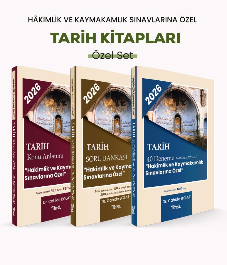 TARİH Kitapları Özel Set 3'lü "Hakimlik ve Kaymakamlık Sınavlarına Özel" Cahide Bolat Temsil Kitap
