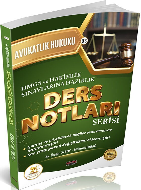 Savaş Yayınları 2026 HUKAL HMGS-HAKİMLİK Avukatlık Hukuku Ders Notları Özgür Özsoy, Damla Turgut