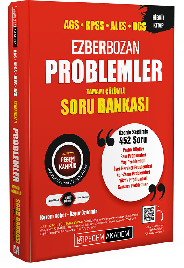 Pegem Akademi Ezberbozan KPSS ALES DGS Problemler Tamamı Çözümlü Soru Bankası
