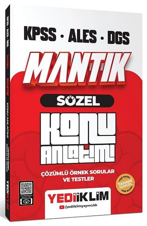 Yediiklim Yayınları 2025 KPSS-ALES-DGS Sözel Mantık Konu Anlatımı Komisyon