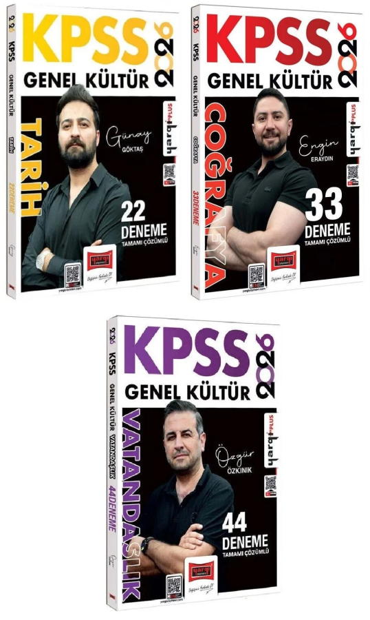 Yargı Yayınları 2026 KPSS Tarih Coğrafya Vatandaşlık 99 Deneme 3'lü Set
