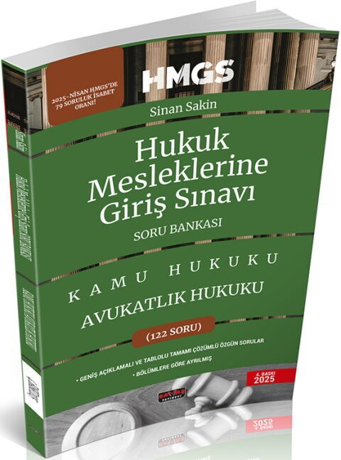 Savaş Yayınları 2025 HMGS Avukatlık Hukuku Soru Bankası Sinan Sakin Savaş Yayınevi