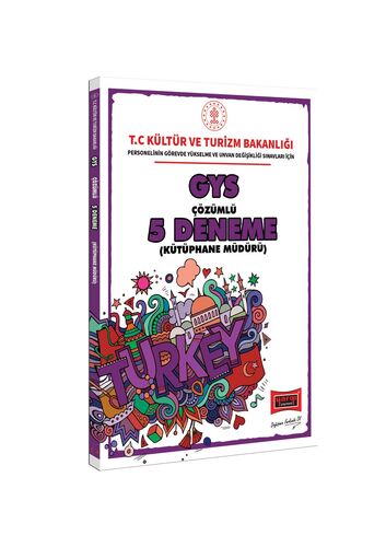 Yargı Yayınları GYS T.C. Kültür ve Turizm Bakanlığı Kütüphane Müdürü İçin Çözümlü 5 Deneme