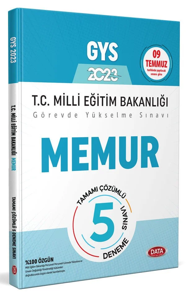 Data Yayınları Milli Eğitim Bakanlığı Memur Tamamı Çözümlü GYS 5 Deneme Sınavı