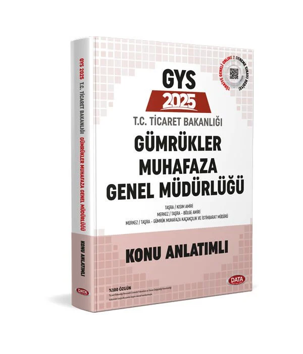 Data Yayınları 2025 Ticaret Bakanlığı Gümrükler Muhafaza Genel Müdürlüğü GYS Konu Anlatımlı