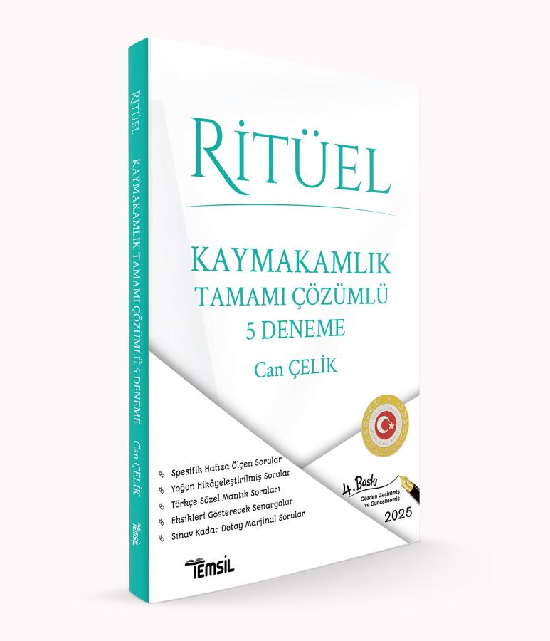 Ritüel Kaymakamlık Tamamı Çözümlü 5 Deneme Can Çelik Temsil Kitap Yayınları 2025