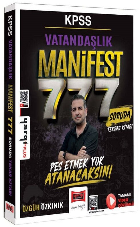 Yargı Yayınları KPSS Vatandaşlık Manifest Serisi 777 Soruda Tamamı Video Çözümlü Tekrar Kitabı Özgür Özkınık