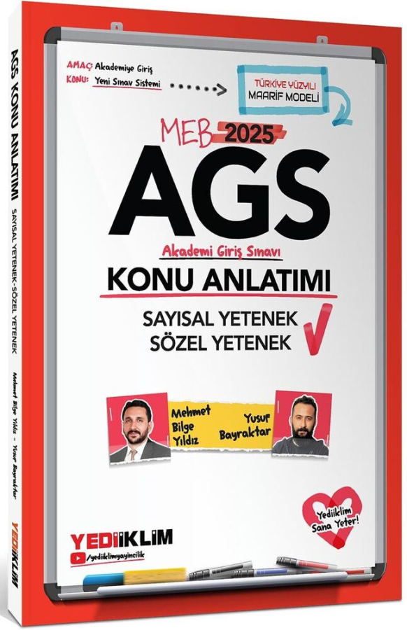 Yediiklim Yayınları 2025 MEB AGS Sayısal Yetenek - Sözel Yetenek Konu Anlatımı