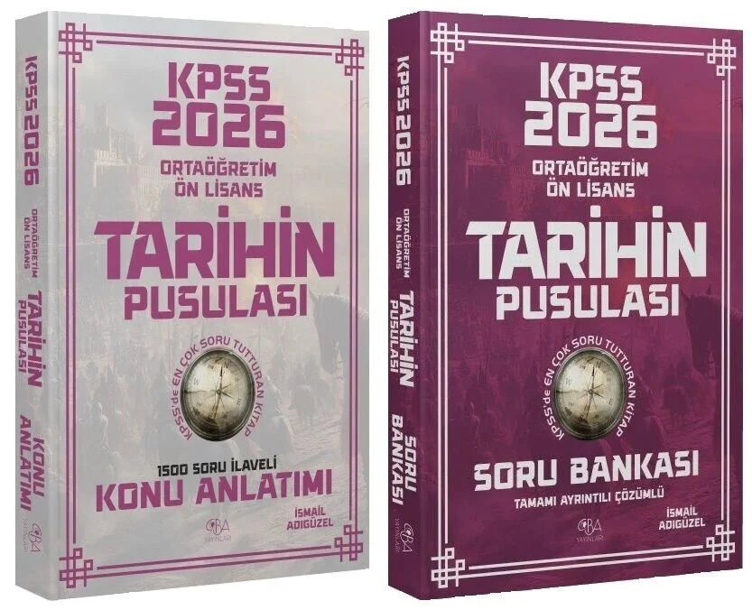 CBA Yayınları 2026 KPSS Lise Ortaöğretim Ön Lisans Tarihin Pusulası Konu + Soru Bankası 2 li Set - İsmail Adıgüzel CBA Yayınları