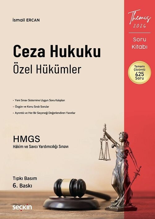 Seçkin 2026 THEMİS HMGS Hakimlik Ceza Hukuku Özel Hükümler Soru Kitabı Çözümlü 6. Baskı - İsmail Ercan Seçkin Yayınları