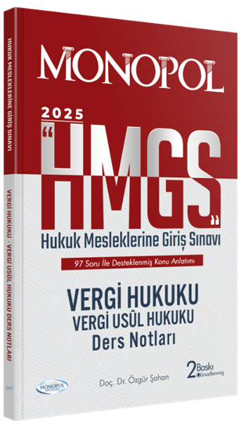 Monopol Yayınları HMGS Vergi Hukuku Vergi Usul Hukuku Ders Notları 2025