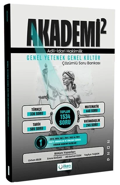 İlken 2026 Adli İdari Hakimlik Genel Yetenek Genel Kültür Akademi Soru Bankası Çözümlü İlken Yayınları