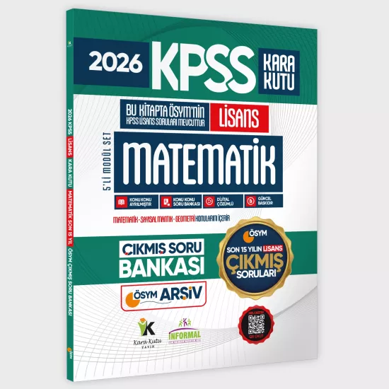 2026 FULL Lisans KPSS Lisans Matematik Kara Kutu ÖSYM Çıkmış Soru Bankası Son 15 Yıl(Sadece Lisans)