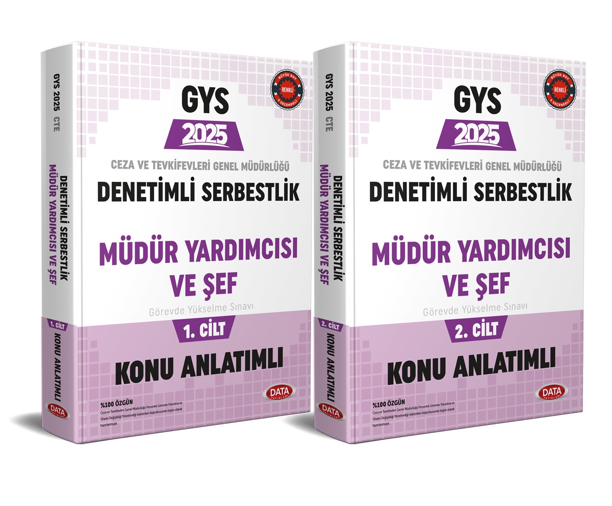 Data Yayınları 2025 Ceza ve Tevkifevleri Denetimli Serbestlik, Müdür Yardımcılığı ve Şeflik GYS Konu Anlatımı 1-2