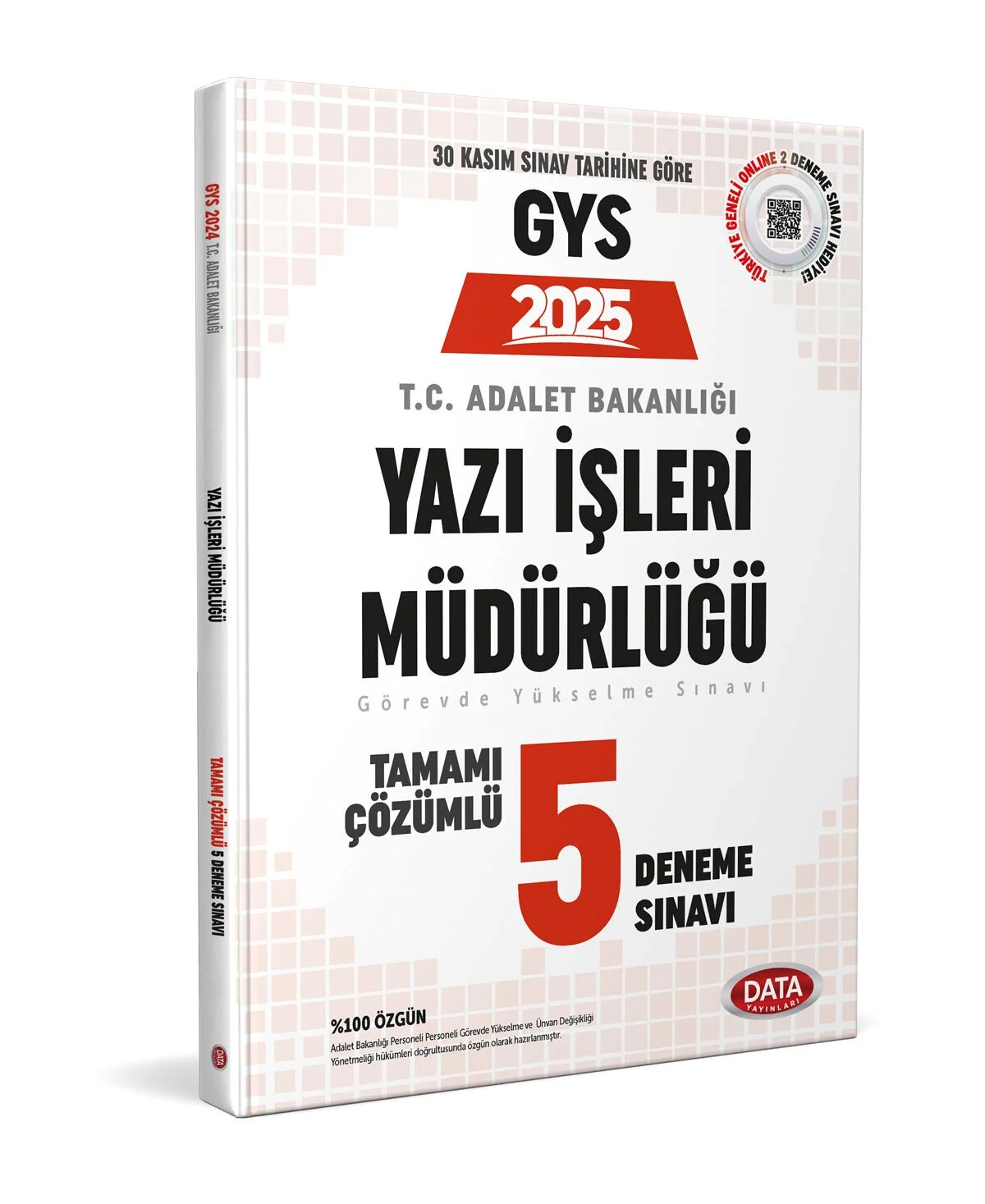 Data 2025 GYS Adalet Bakanlığı Yazı İşleri Müdürlüğü 5 Deneme Çözümlü Görevde Yükselme Data Yayınları
