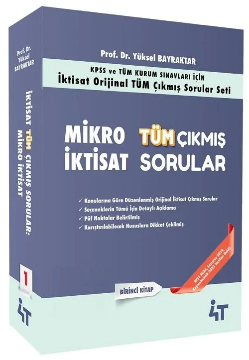 4T Yayınları Mikro İktisat Tüm Çıkmış Sorular Yüksel Bayraktar
