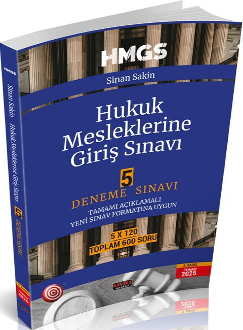 Savaş Yayınları 2025 HMGS Hukuk Mesleklerine Giriş Sınavı 5 Deneme Sınavı Sinan Sakin