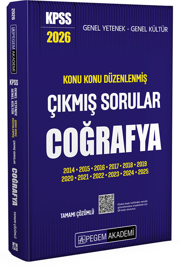 Pegem 2026 KPSS Coğrafya Çıkmış Sorular Konu Konu Çözümlü Pegem Akademi Yayınları