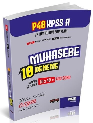 Savaş Yayınları 2025 P48 KPSS A Grubu Muhasebe 10 Deneme Tamamı Çözümlü Mustafa Karadeniz, Köksal Ayhanlı