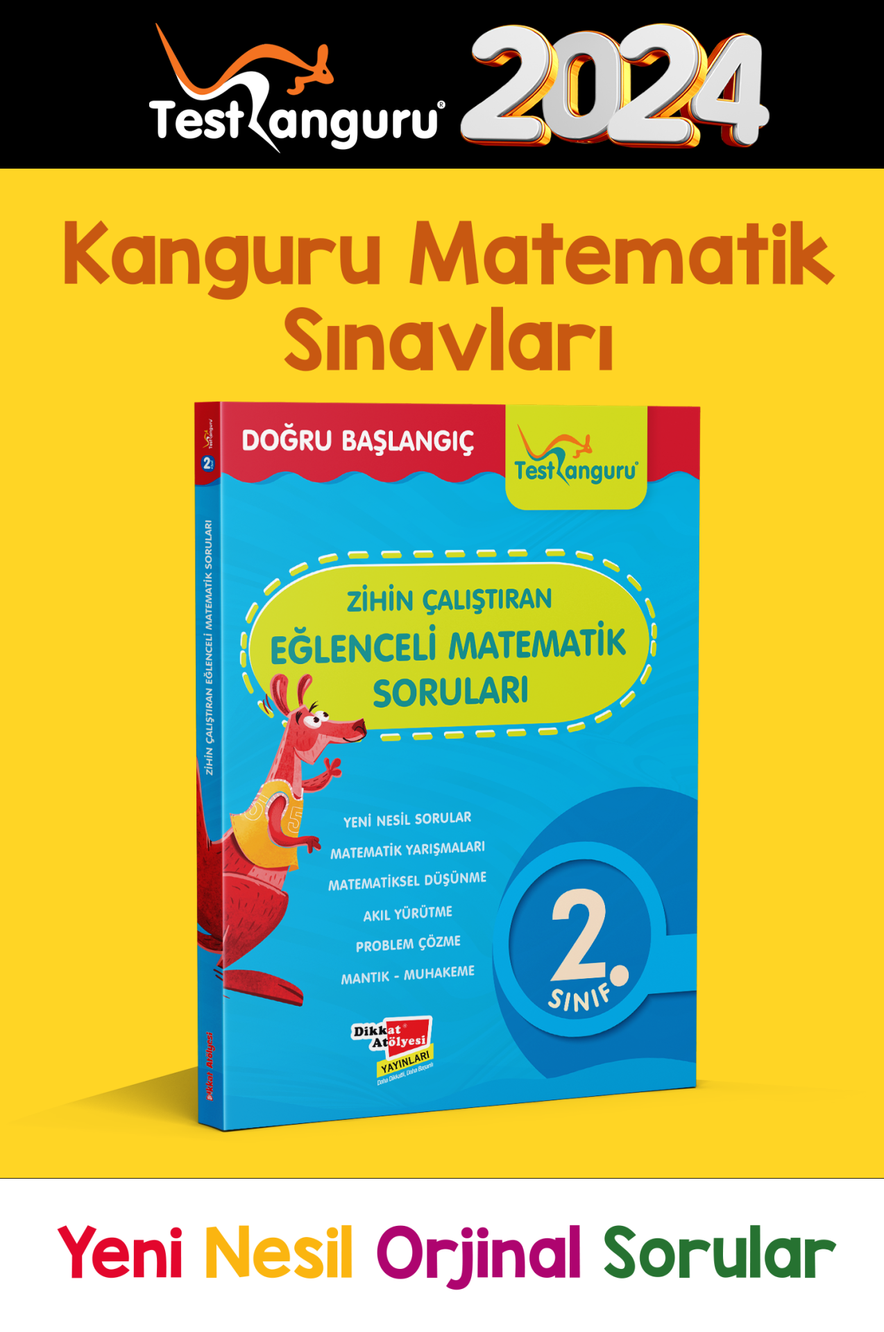 2. Sınıf Zihin Çalıştıran Eğlenceli Kanguru Matematik Soruları Dikkat Atölyesi Yayınları