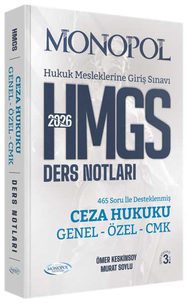 Monopol Yayınları 2026 HMGS Ceza Hukuku, Genel-Özel-CMK Ders Notları Ömer Keskinsoy, Murat Soylu