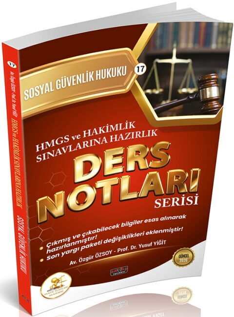 Savaş Yayınları 2026 HUKAL HMGS-HAKİMLİK Sosyal Güvenlik Hukuku Ders Notları Yusuf Yiğit, Özgür Özsoy