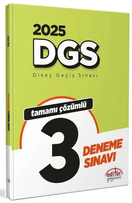 Editör 2025 DGS 3 Deneme Çözümlü Editör Yayınları