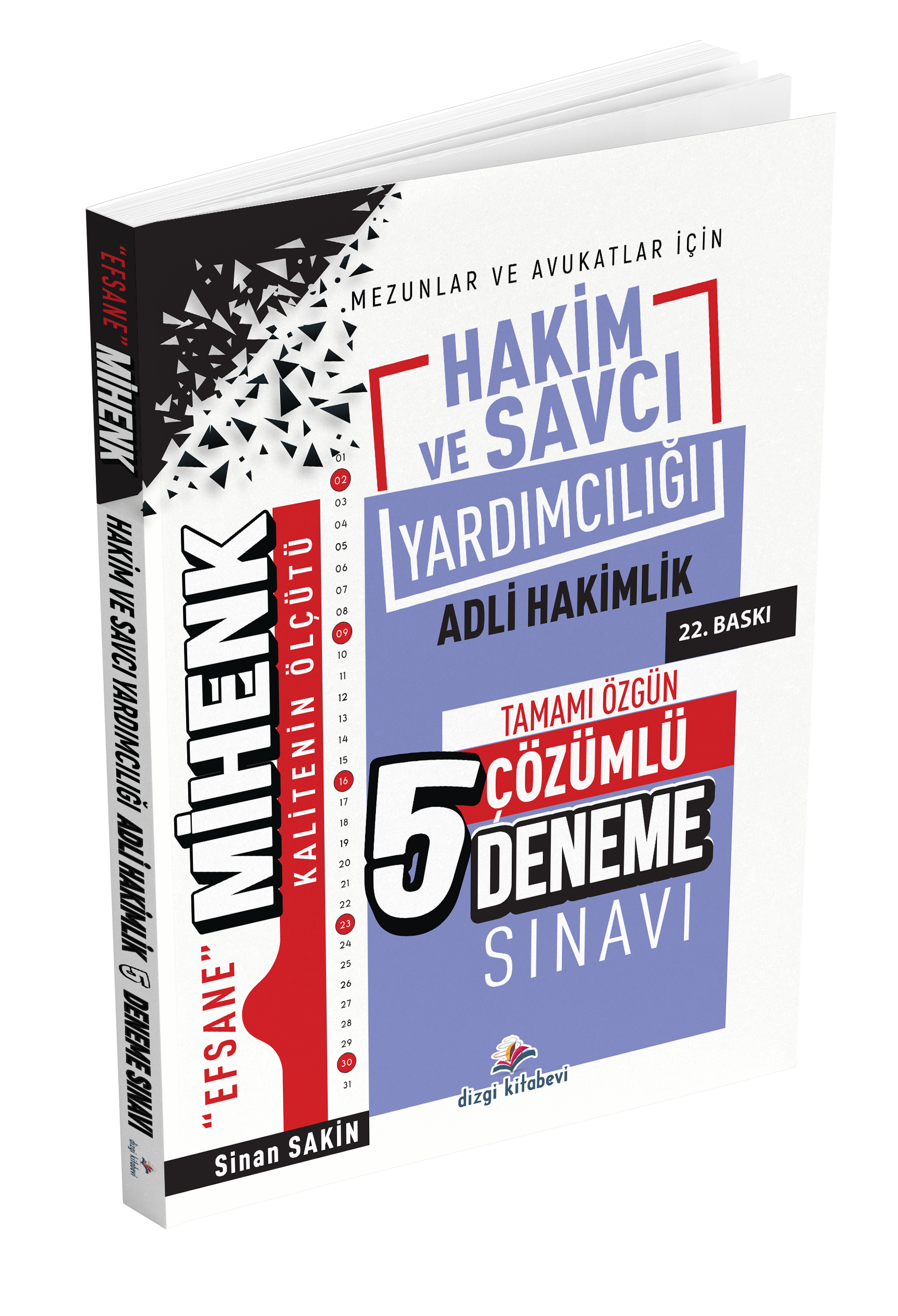 Dizgi Kitap Efsane Mihenk Adli Hakim ve Savcı Yardımcılığı Tamamı Çözümlü 5 Deneme Sınavı 22. Baskı