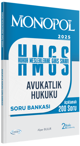Monopol 2025 HMGS Avukatlık Hukuku Soru Bankası - Alper Bulur Monopol Yayınları