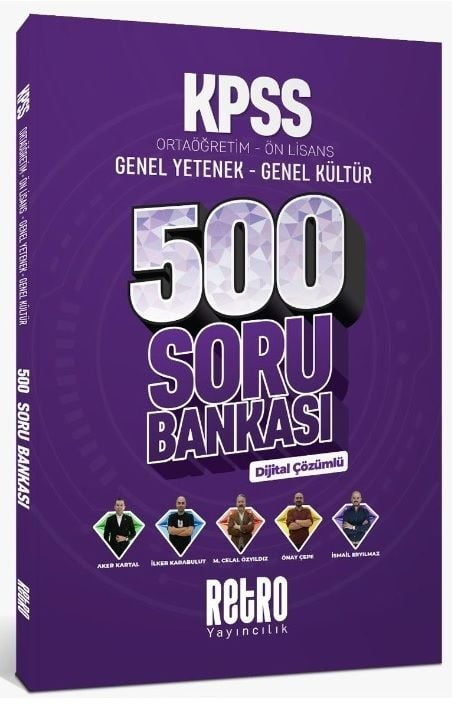 Retro Yayınları 2026 KPSS Lise Ortaöğretim Ön Lisans 500 Soru Bankası Dijital Çözümlü