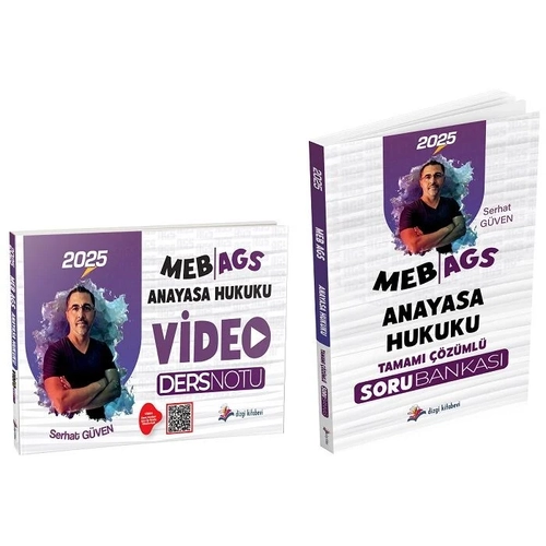 Dizgi 2025 MEB AGS Anayasa Hukuku Video Ders Notu + Soru Bankas� 2 li Set - Serhat G�ven Dizgi Kitap
