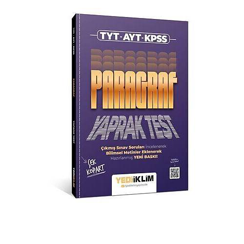 Yediiklim Yaynlar TYT-AYT-KPSS Paragraf ek Kopart Yaprak Test