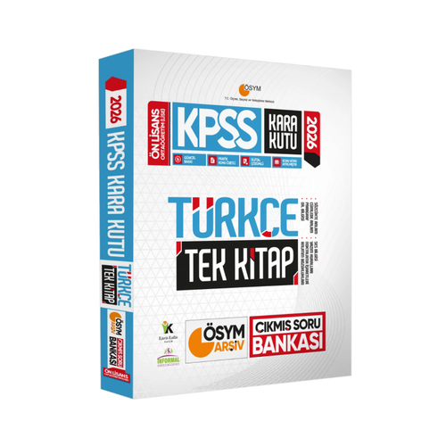 2026 KPSS �nlisans/Orta��retim Kara Kutu T�rk�e TEK K�TAP �SYM ��km�� Soru Bankas� Konu �zetli ��z�ml� �nformal Yay�nlar�