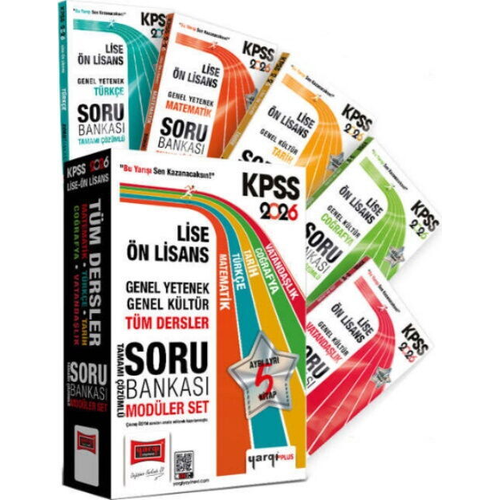 Yarg Yaynlar 2026 KPSS Lise n Lisans GK-GY Tm Dersler Tamam zml Modler Soru Bankas Seti (5 Kitap)
