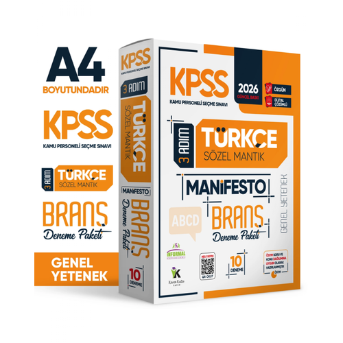 2026 KPSS T�rk�e 3 Ad�m Manifesto Bran� Deneme Paketi 10lu Dijital ��z�ml� (S�zel Mant�k Dahildir) �nformal Yay�nlar�