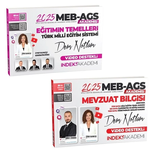 �ndeks Akademi 2025 MEB AGS Akademisi E�itimin Temelleri + Mevzuat Bilgisi Video Ders Notlar� 2 li Set - Zeynep Salman ��li, Emrah Vahap �zkaraca �ndeks Akademi Yay�nc�l�k