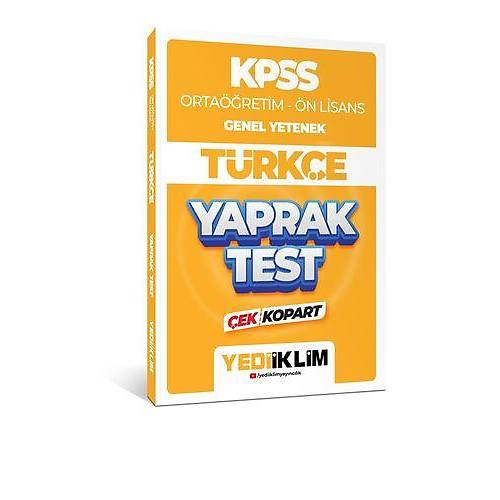 Yediiklim Yayınları 2024 KPSS Ortaöğretim - Ön Lisans Genel Yetenek Türkçe Çek Kopart Yaprak Test