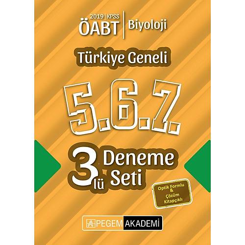 Pegem 2019 ABT Biyoloji retmenlii Trkiye Geneli 3 Deneme (5.6.7) Pegem Akademi Yaynlar