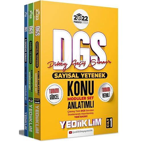 Yediiklim Yaynlar 2022 Prestij Serisi DGS Konu Anlatml Modler Set(3 Cilt)